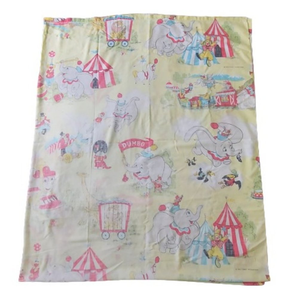 Rare Vintage Disney Dumbo Circus Scene Full Size Flat Sheet